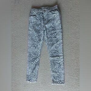 Re/Done Black and White Patterned Skinny Jeans